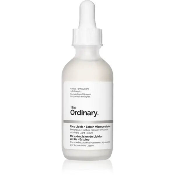 The Ordinary Rice Lipids + Ectoin Microemulsion lehká hydratační emulze pro zklidnění pleti 60 ml