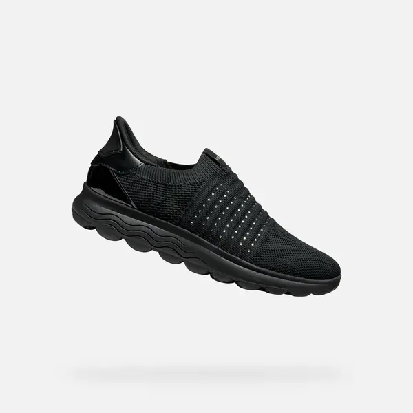 Černé dámské slip-on tenisky Geox Spherica Plus