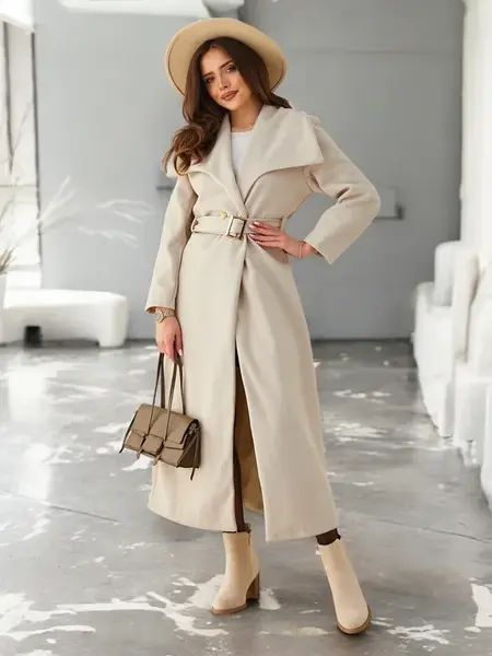 Resti Women's maxi coat with a tie