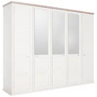 Hom`in ŠATNÍ SKŘÍŇ SE ZRCADLEM, šedá, bílá, 255/209/60 cm