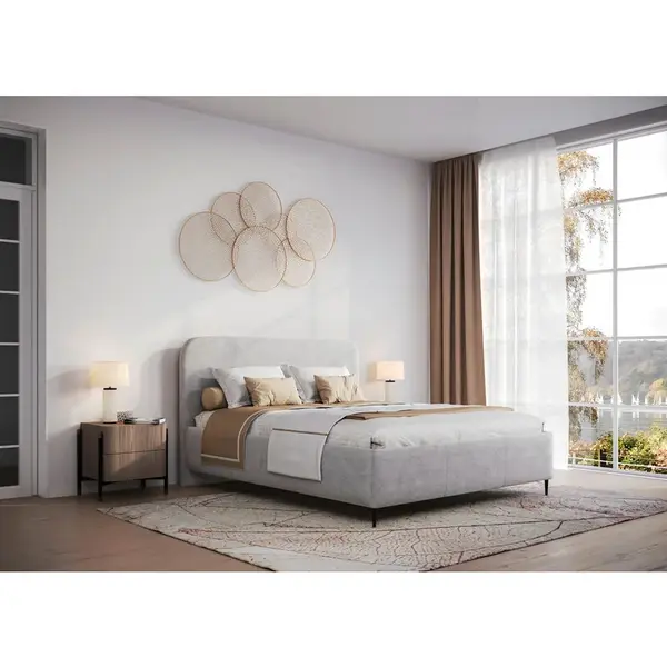 MID.YOU ČALOUNĚNÁ POSTEL, 180/200 cm, světle šedá