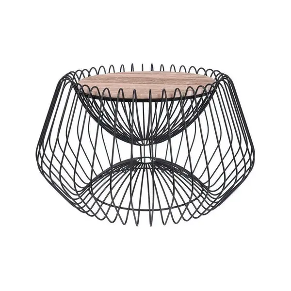 ODKLÁDACÍ STOLEK, hnědá, černá