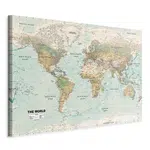 artgeist MALBA NA PLÁTNĚ, mapa světa, 90/60/1,2 cm