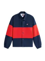 Tommy Jeans Prechodná bunda  námornícka modrá / červená