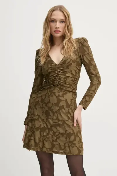 Šaty Sisley zelená barva, mini, 4TY3LV06N