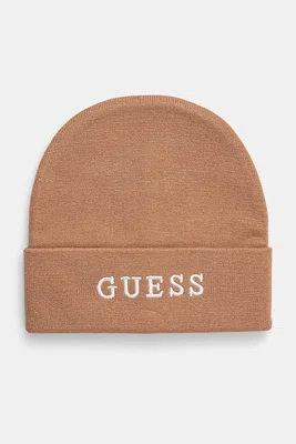 Čepice Guess hnědá barva, z husté pleteniny, AW5189 POL01
