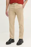 Kalhoty United Colors of Benetton pánské, béžová barva, ve střihu chinos, 4DKH55I18