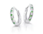 Cutie Jewellery Půvabné kruhové náušnice z bílého zlata C3342-80-X-2 zelená