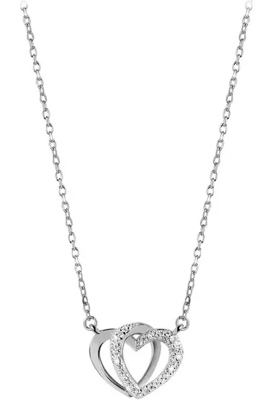 Beneto Stříbrný náhrdelník se srdíčkem AGS779/48