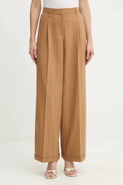 Kalhoty MAX&Co. dámské, hnědá barva, high waist, 2526136053200