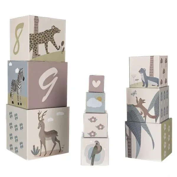 Dětské stohovací kartonové kostky 10ks