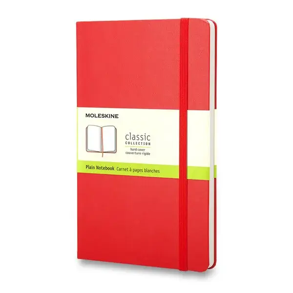 Zápisník Moleskine - tvrdé desky, S, čistý - červený