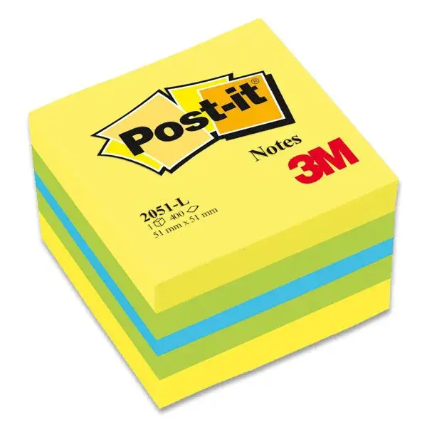 Samolepicí mini bloček 3M Post-it 2051L - 51×51 mm, 400 l. citrónový