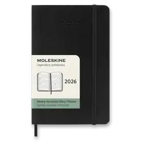 Diář Moleskine 2026 - měkké desky, S, týdenní, horizontální, černý