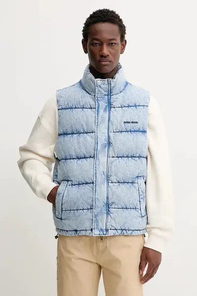 Džínová vesta Guess Jeans modrá barva, zimní, M5BN81 D6181