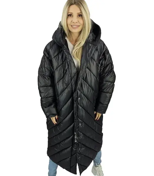 Pri Long jacket women's coat with diagonal quilting Warm LUCY
