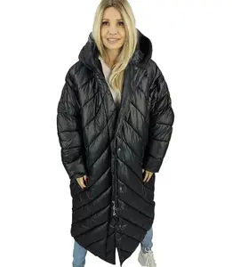 Pri Long jacket women's coat with diagonal quilting Warm LUCY