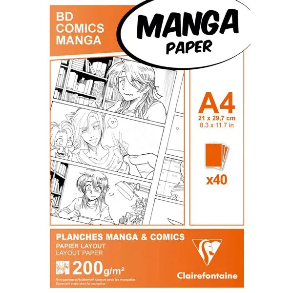Blok Clairefontaine Manga BD Comic pack - A4, 40 listů, 200 g