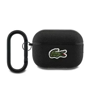 Pouzdro Lacoste Petit Pique Croc Logo Patch pro AirPods 4, černá