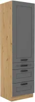Vysoká potravinová skříňka Luna 60 DKS-210 3S 1F - Premium Box Barva korpusu: Dub artisan, Barva dvířek: Dust Grey