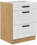 Spodní skříňka Luna 60 D 3S BB - Premium Box Barva korpusu: Dub artisan, Barva dvířek: Bílá
