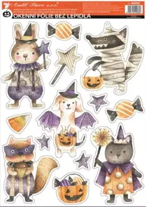 Okenní fólie 40000 čarodějky s glitrem 29x41cm