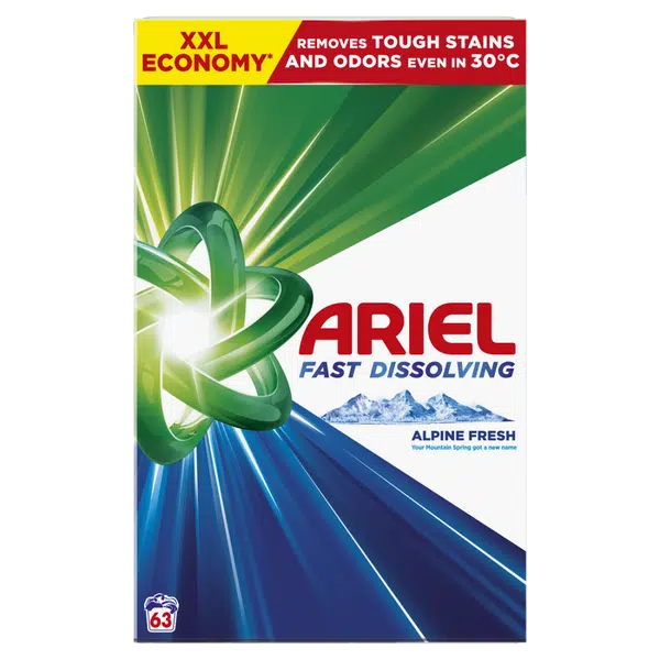 ARIEL Alpine Fresh Prací prášek Box 63 praní 3,465 kg