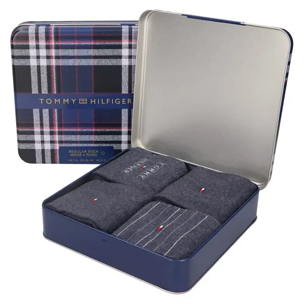 Dárková sada ponožek Tommy Hilfiger Cedric, textilní − modrá, 4 páry