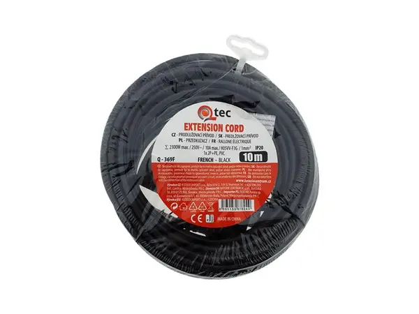Prodlužovací kabel 1 zásuvka 10m QTEC Q-369F