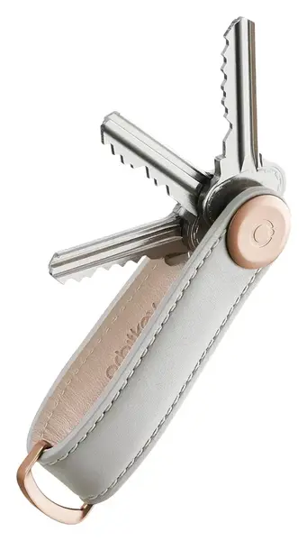Klíčenka Orbitkey Leather Stone with Grey Stitching