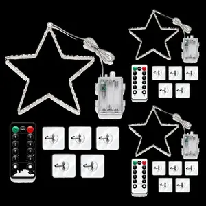 Relaxdays HVĚZDA Bílá LED 3ks 30 cm teplá bílá