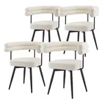 ML-DESIGN JÍDELNÍ ŽIDLE otočné, sada 4 ks, béžová látka Teddy