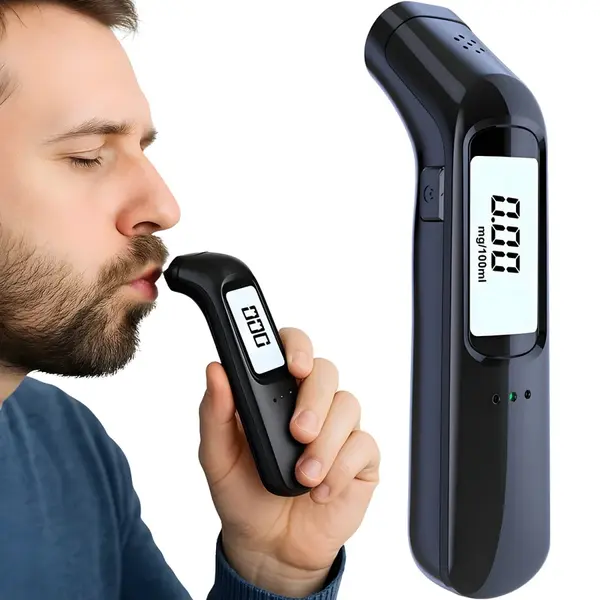 Bezkontaktný alkohol tester s LCD displejom - Čierna