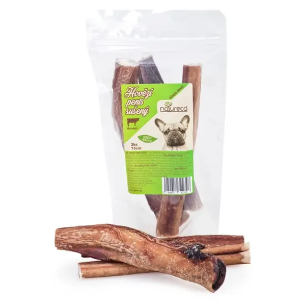 NATURECA Pochoutka hovězí penis sušený 15 cm 3 ks