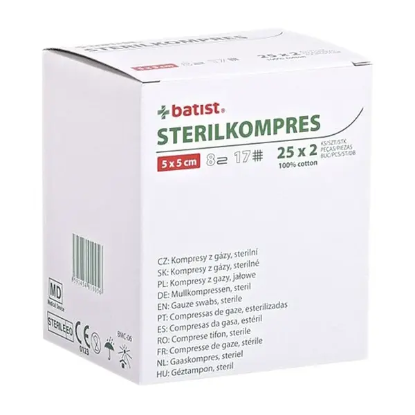 STERILKOMPRES 5x5 cm 25x2 ks