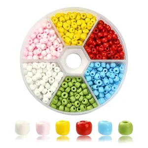 540Pcs 6 Colors 6/0 Glass Seed Beads