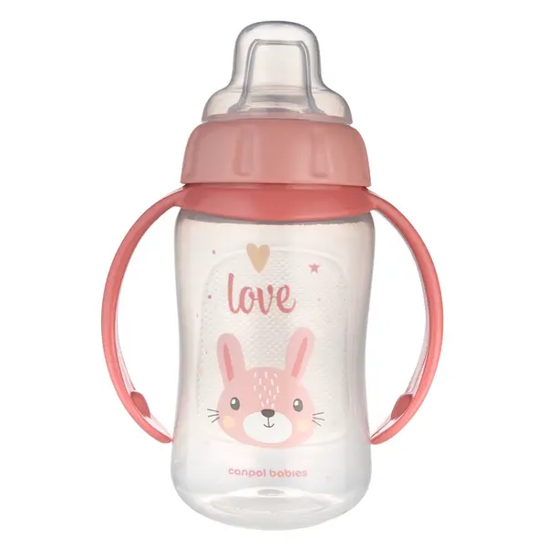 CANPOL BABIES Tréninkový hrníček s úchyty cute animals zajíc 320 ml