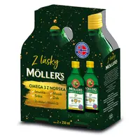 MÖLLER´S Omega 3 D+ s citronovou příchutí DÁRKOVÉ balení 2 x 250 ml
