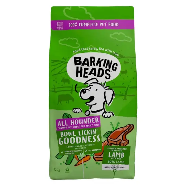 BARKING HEADS All Hounder Bowl Lickin Good Lamb granule pro psy, Hmotnost balení (g): 12 kg
