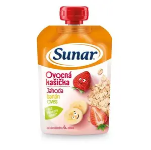 SUNAR Kašička ovocná kapsička banán jahoda ovesné vločky 6m+ 120 g