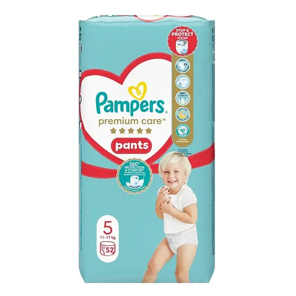 PAMPERS Premium Care vel.5 Plenkové kalhotky 11-17 kg 52 kusů