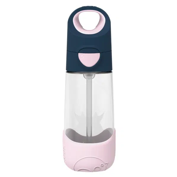B.BOX Láhev na pití s brčkem indigo/růžová 9m+ 450 ml