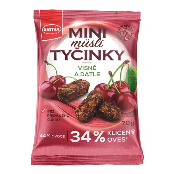 SEMIX Mini müsli tyčinky s višněmi bez lepku 70 g