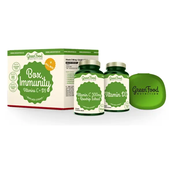 GREENFOOD NUTRITION Box immunity 120 kapslí + Pillbox