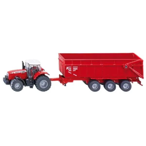 Traktor Massey Ferguson s přívěsem, měřítko 1:87