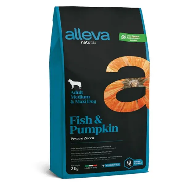 ALLEVA Natural Adult Medium/Maxi Fish&Pumpkin granule pro psy 2 kg