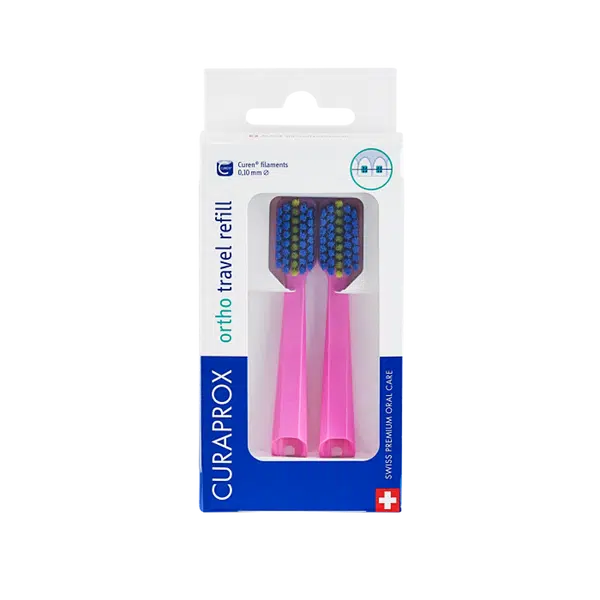 CURAPROX CS 5460 Travel set Ortho Náhradní hlavice Růžový 2 kusy