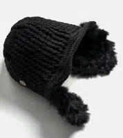 Gemre Black hat with earflaps Zora