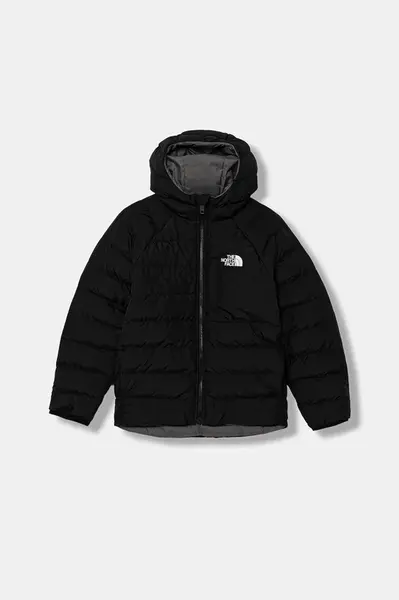 Dětská oboustranná bunda The North Face B REVERSIBLE PERRITO HOODED JACKET černá barva, NF0A88TWWOO1