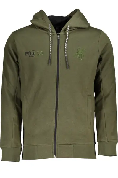 US GRAND POLO MEN'S GREEN ZIP SWEATSHIRT